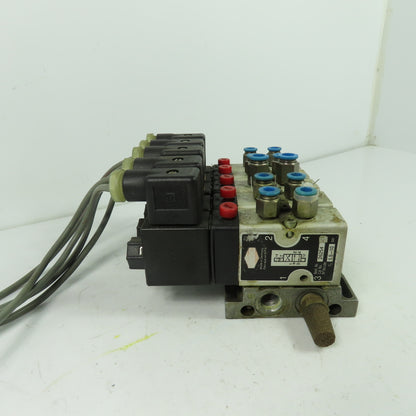 Herion 26254 5 Pneumatic Solenoid Valve Bank 1.5-10 Bar 24VDC Coil