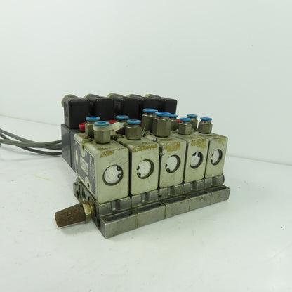 Herion 26254 5 Pneumatic Solenoid Valve Bank 1.5-10 Bar 24VDC Coil