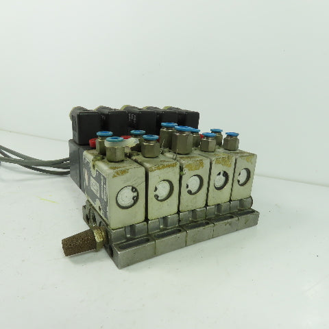 Herion 26254 5 Pneumatic Solenoid Valve Bank 1.5-10 Bar 24VDC Coil