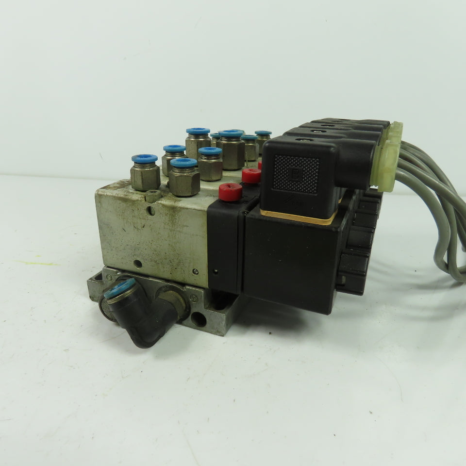 Herion 26254 5 Pneumatic Solenoid Valve Bank 1.5-10 Bar 24VDC Coil