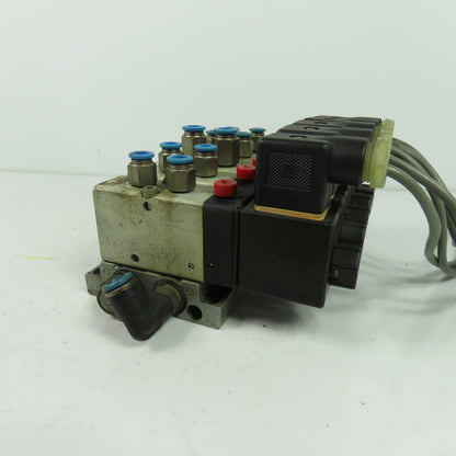 Herion 26254 5 Pneumatic Solenoid Valve Bank 1.5-10 Bar 24VDC Coil