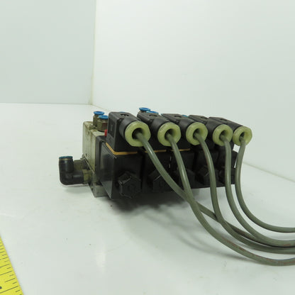 Herion 26254 5 Pneumatic Solenoid Valve Bank 1.5-10 Bar 24VDC Coil