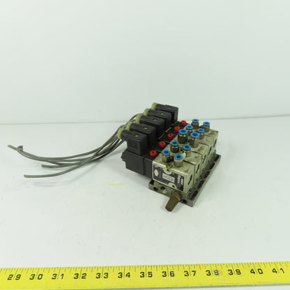 Herion 26254 5 Pneumatic Solenoid Valve Bank 1.5-10 Bar 24VDC Coil