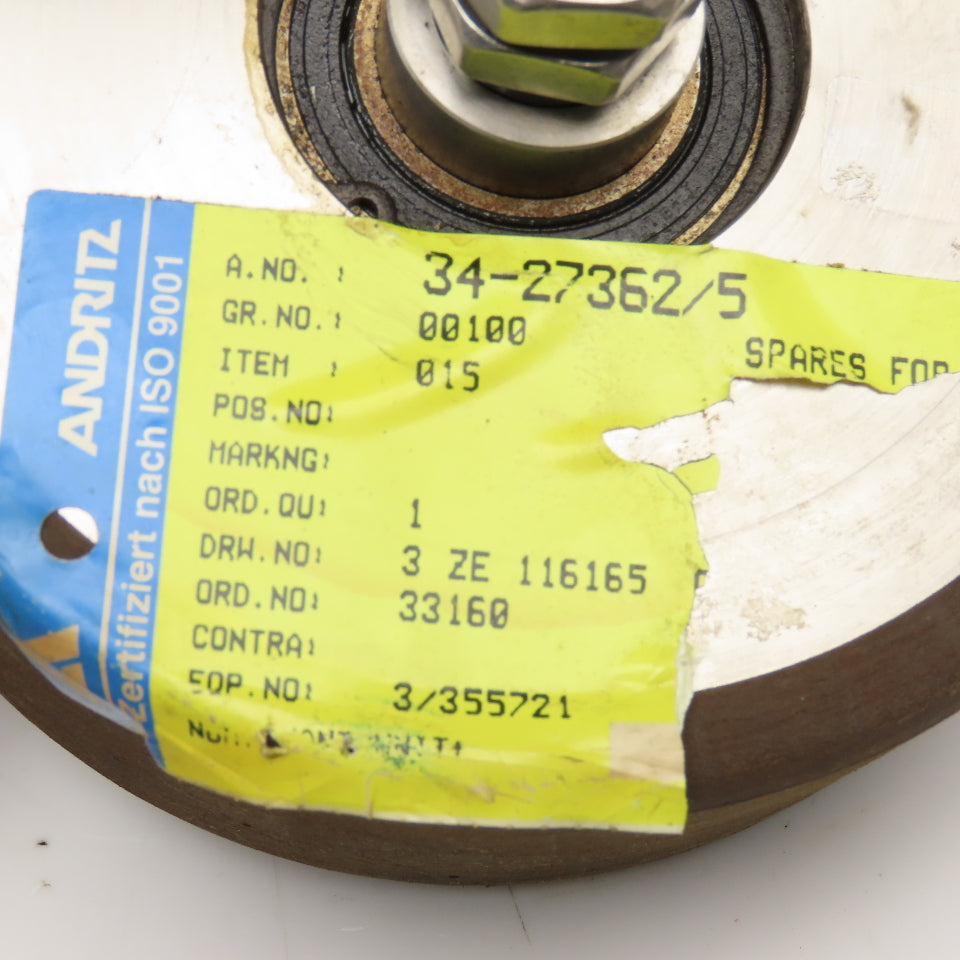 Andritz 34-27362/5 150mm x 60.50mm Wide Idle Roller Wheel M16-2.0 Axle