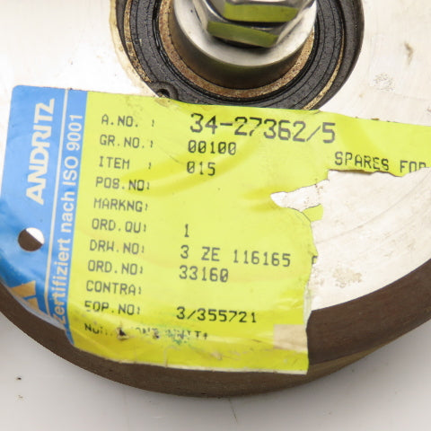 Andritz 34-27362/5 150mm x 60.50mm Wide Idle Roller Wheel M16-2.0 Axle