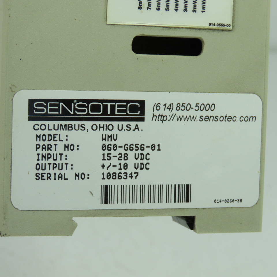 Sensotec 060-G656-01 WMV Honeywell Input 15-28VDC Output +/-10VDC