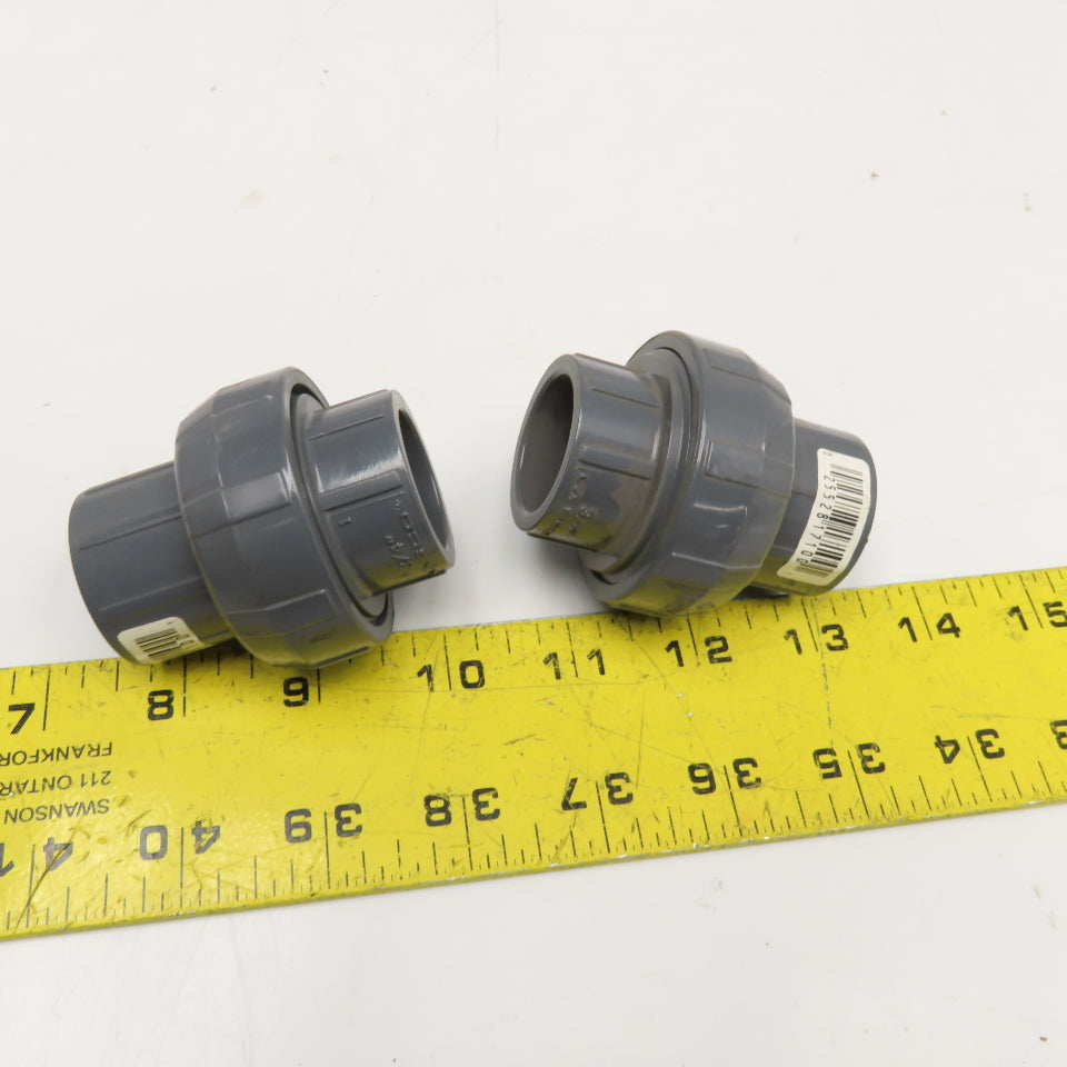 Lasco 3/4" Sch 80 PVC O-Ring Union Slip x Slip Lot Of 2