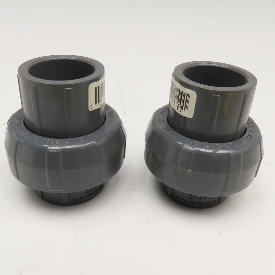 Lasco 3/4" Sch 80 PVC O-Ring Union Slip x Slip Lot Of 2