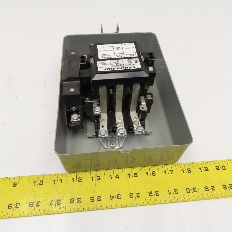 Siemens Allis CLA134C 480V Enclosed Lighting Contactor 30A Ballast 120V Coil NOS