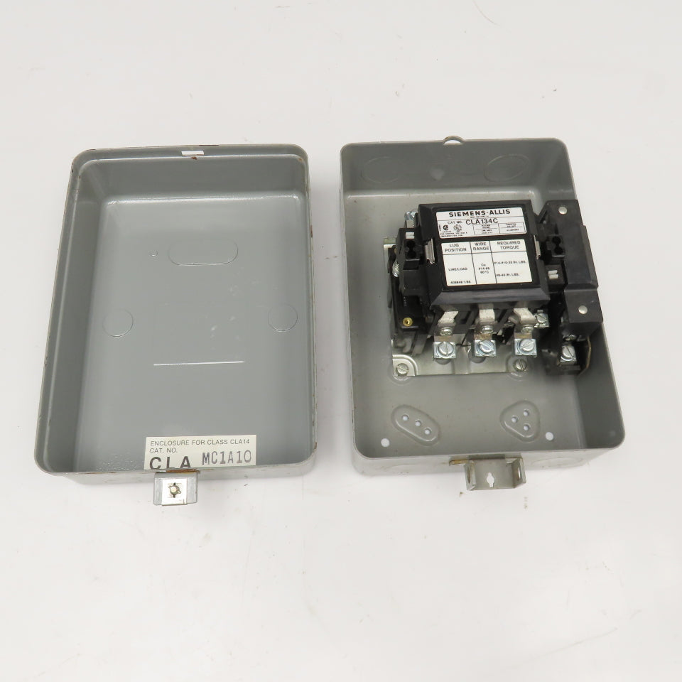 Siemens Allis CLA134C 480V Enclosed Lighting Contactor 30A Ballast 120V Coil NOS