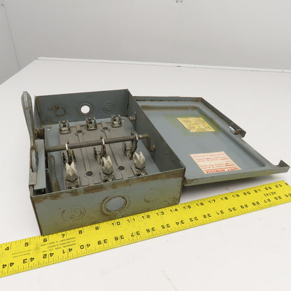 Cutler Hammer 4131H311 Vintage 30A 600V 3 Pole Fusible Safety Disconnect Switch