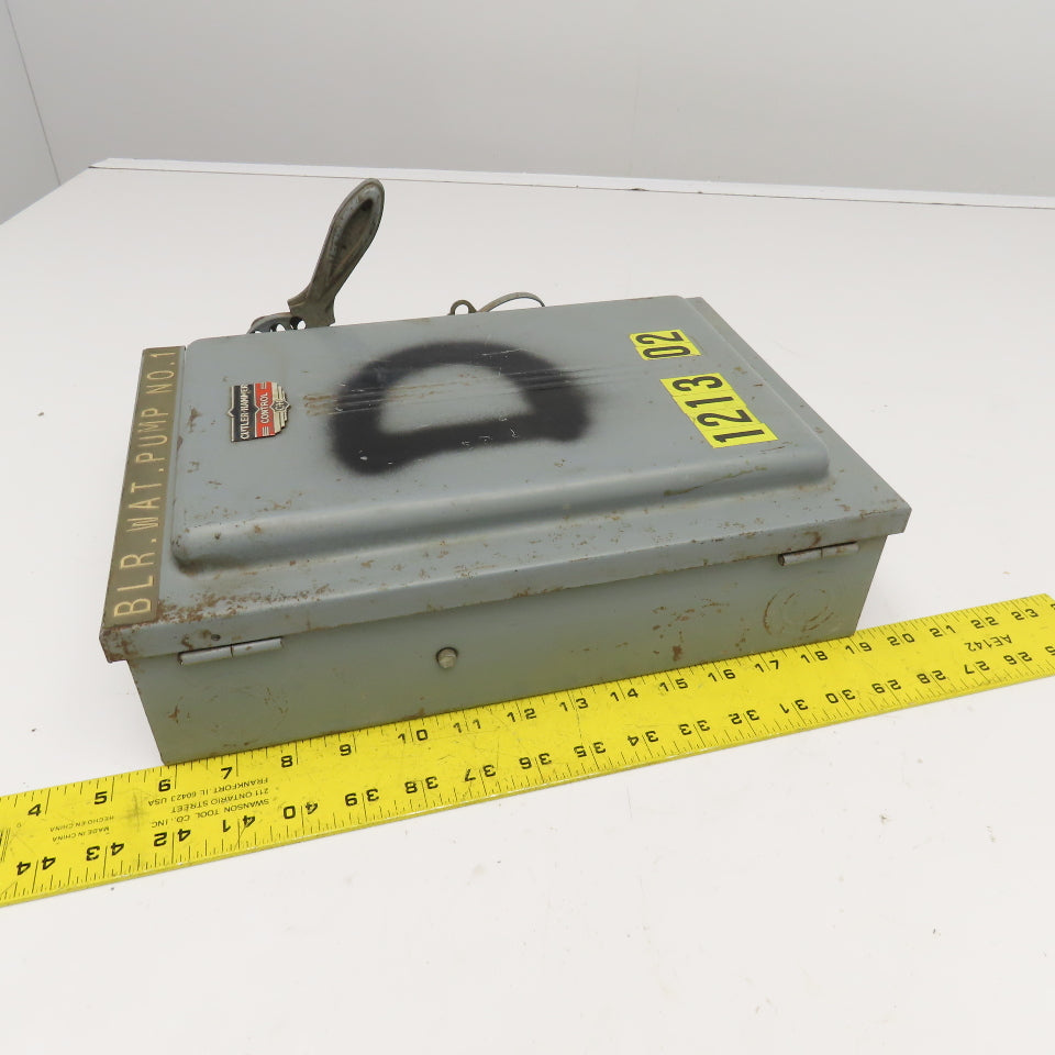 Cutler Hammer 4131H311 Vintage 30A 600V 3 Pole Fusible Safety Disconnect Switch