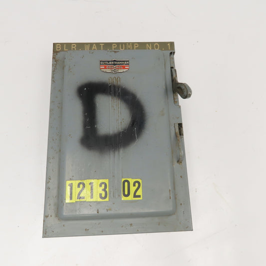 Cutler Hammer 4131H311 Vintage 30A 600V 3 Pole Fusible Safety Disconnect Switch