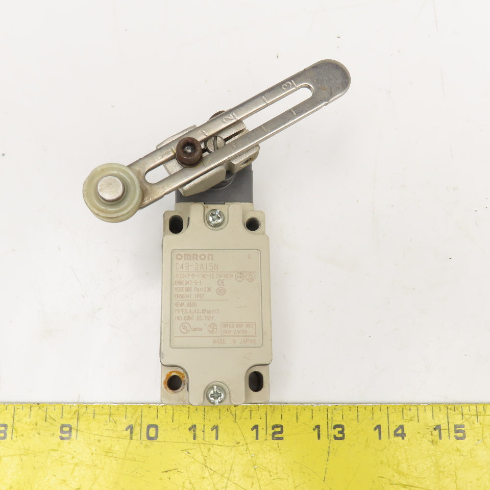 Omron D4B-2A15N 600V Rocker Arm Cam Roller Limit Switch
