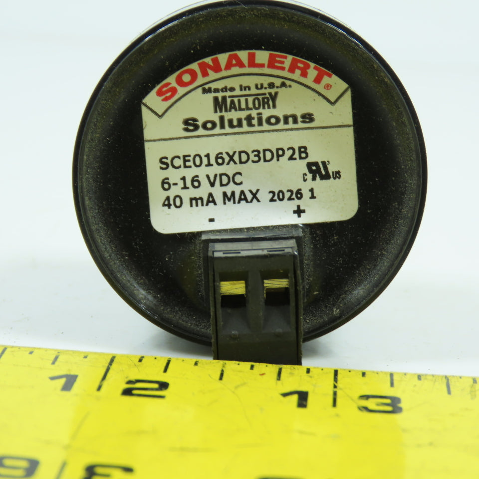 Mallory SCE016XD3DP2B Sonaalert Fast Speed-Up Panel Alarm Buzzer 6-16VDC 105DB