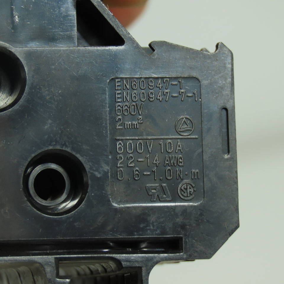 Idek BNDH15W Din Rail Terminal Block 600V 10A 22-14AWG Lot Of 70