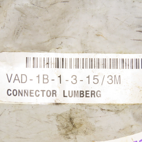 Lumberg VAD 1B-1-3 4A 24V AC/DC Solenoid Coil Power Cable 3M