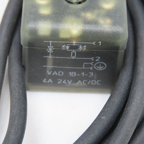 Lumberg VAD 1B-1-3 4A 24V AC/DC Solenoid Coil Power Cable 3M