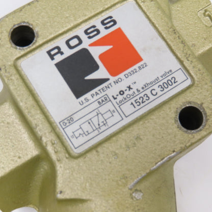 Ross 1523 C 3002 3/4" NPT x 3/8" Port Pneumatic Lock Out Exhaust Valve