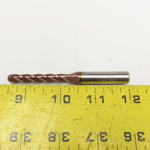 Morse 4552 HSS XLG 4FL CC 1/4" 1/4" 4 Flute Spiral Ball Nose End Mill Cutter