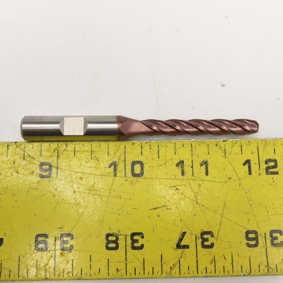 Morse 4552 HSS XLG 4FL CC 1/4" 1/4" 4 Flute Spiral Ball Nose End Mill Cutter