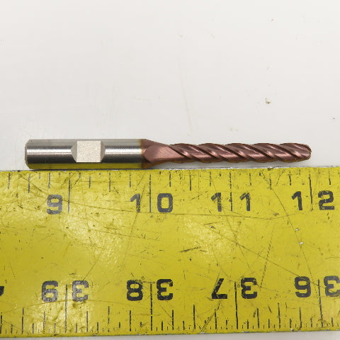 Morse 4552 HSS XLG 4FL CC 1/4" 1/4" 4 Flute Spiral Ball Nose End Mill Cutter
