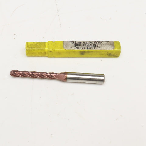 Morse 4552 HSS XLG 4FL CC 1/4" 1/4" 4 Flute Spiral Ball Nose End Mill Cutter
