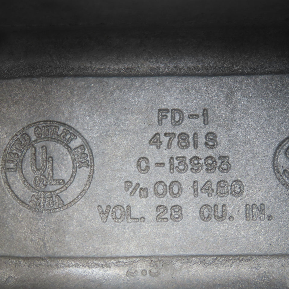 Killark FD-1 1/2" Hub Aluminum Deep Dead End Electrical Box