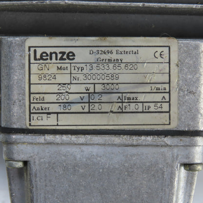 Lenze 13.533.65.620 250W DC Electric Motor 3000RPM 200/180VDC IP54 Tested