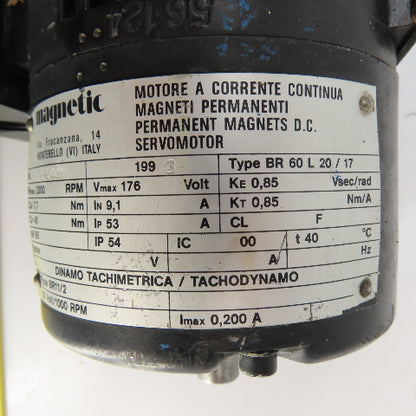 Magnetic BR 60 L 20 / 17 Nmax 2000RPM Permanent Magnet DC Servo Motor 176VDC