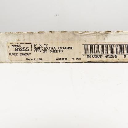 Norton 10662611012550 Extra Coarse Emory Sanding Sheets 9" x 11" Lot Of 25