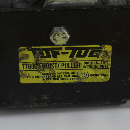 Tuf-Tug TT6000 3000LB Lift 6000LB Pull Cable Hoist Puller