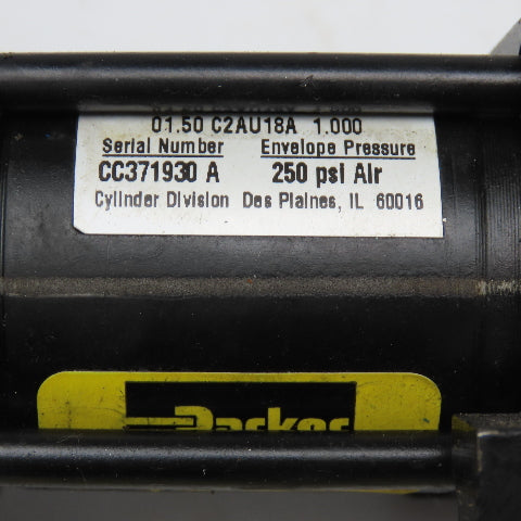 Parker 01.50 C2AU18A 1.000 1-1/2" Bore 1" Stroke Double Acting Air Cylinder