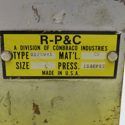R-P&C Conbraco 532SWK1 Size 1 3 Port Square Strainer 1500PSI