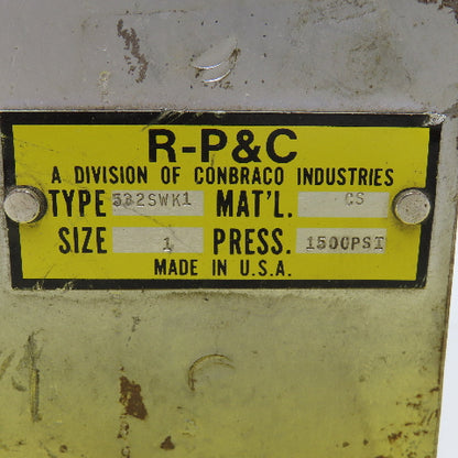 R-P&C Conbraco 532SWK1 Size 1 3 Port Square Strainer 1500PSI