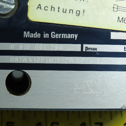 Bosch 0 810 001 760 081WV10P1M1012WS024/00D0 5/2 Way Hydraulic Valve 24VDC