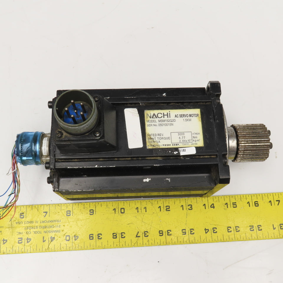 Nachi MSM152Q2D 1.5kW 3000RPM AC Servo Motor Part/Repair No Encoder Cover