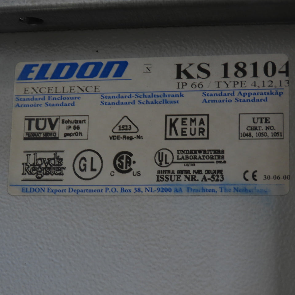 Eldon KS 18104 71" x 15-1/2" x 39" Tall Electrical Enclosure W/ Backplate
