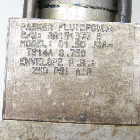 Parker 01.50 TS14A 0.750 1-1/2" Bore 3/4" Stroke Double Acting Air Cylinder