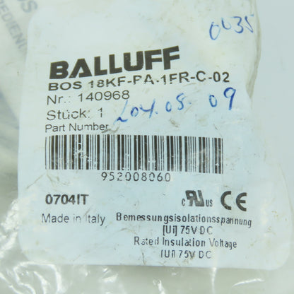 Balluff BOS 18KF-PA-1FR-C-02 140968 Cylindrical Diffuse Sensors M18 Thread NEW