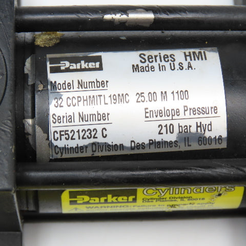 Parker 32 CCPHMITL19MC 32mm Bore 25mm Stroke Double Acting Hydraulic Cylinder
