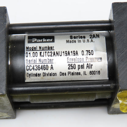 Parker KJTC2ANU19A19A 1" Bore 3/4" Stroke Double Acting Double Rod Air Cylinder