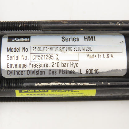 Parker Series HMI 25mm Bore 80mm Double Stroke Pneumatic Hydraulic Cylinder