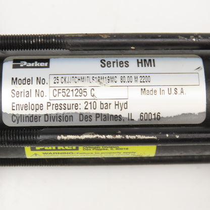 Parker Series HMI 25mm Bore 80mm Double Stroke Pneumatic Hydraulic Cylinder