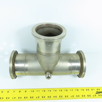 4" Stainless Steel 3-Way Tee 12.5" OAL (3.8" ID)