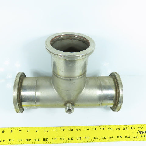 4" Stainless Steel 3-Way Tee 12.5" OAL (3.8" ID)