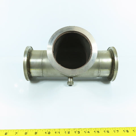 4" Stainless Steel 3-Way Tee 12.5" OAL (3.8" ID)