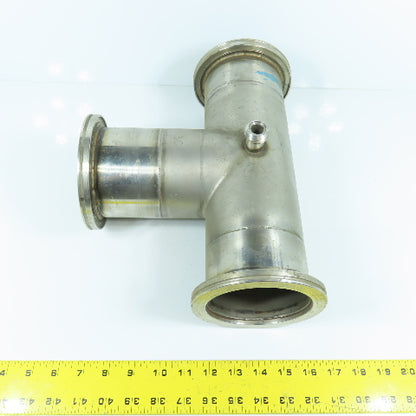 4" Stainless Steel 3-Way Tee 12.5" OAL (3.8" ID)