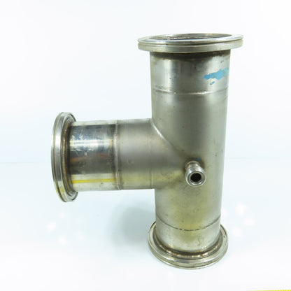 4" Stainless Steel 3-Way Tee 12.5" OAL (3.8" ID)