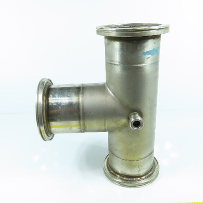 4" Stainless Steel 3-Way Tee 12.5" OAL (3.8" ID)